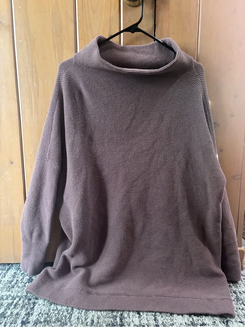 Nwot Free People Oversized Mock Neck Knit Sweater In Dusty Mauve
